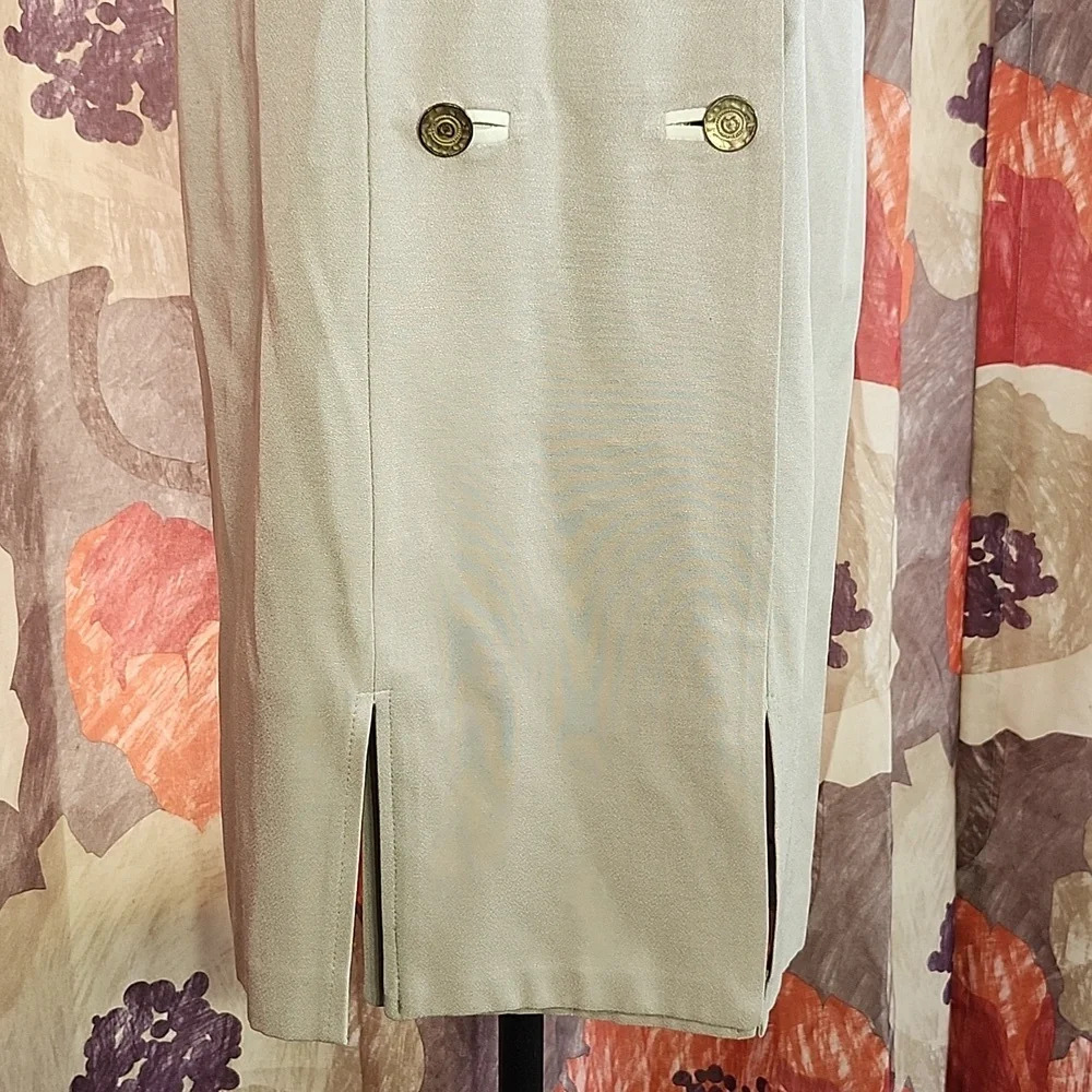 Vintage Danny & Nicole Tan & White Double-Breasted Jacket Dress – Size 8 - Picture 5 of 9